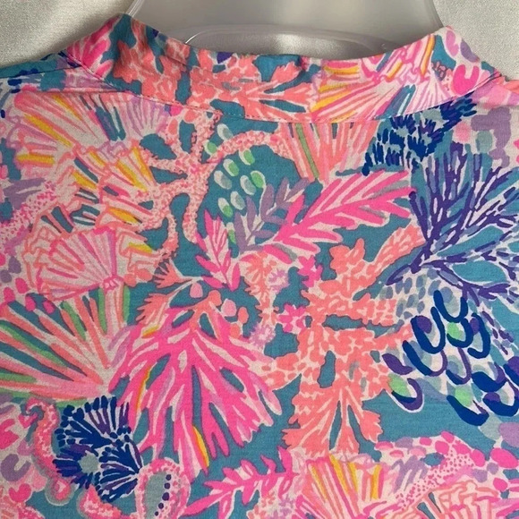 Lilly Pulitzer WIONA top XS,ocean scene,colorful all over print,coastal,EC - Picture 9 of 11